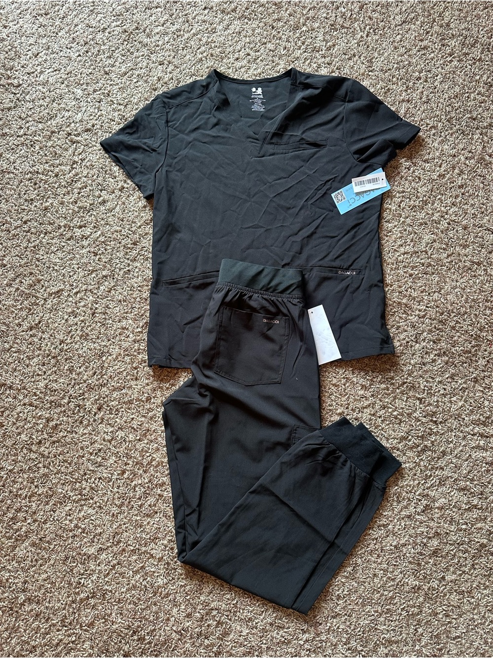 Women's Black Scrub Jogger Set - Comfortable Medical Workwear